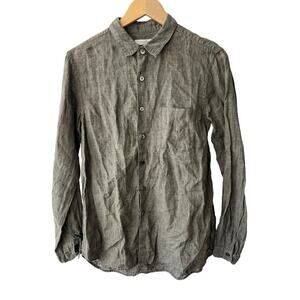 Nest Robe Confect Grey Green Button Up Linen Shirt Sz 3